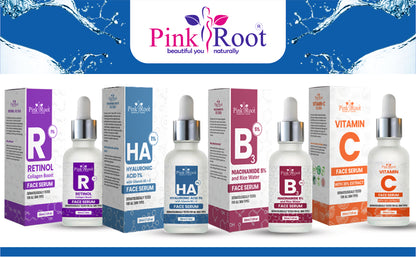 Pink Root Hyaluronic Acid 1% Face Serum Vitamin B5+E|Hydrates Skin, For All Skin, 30ml