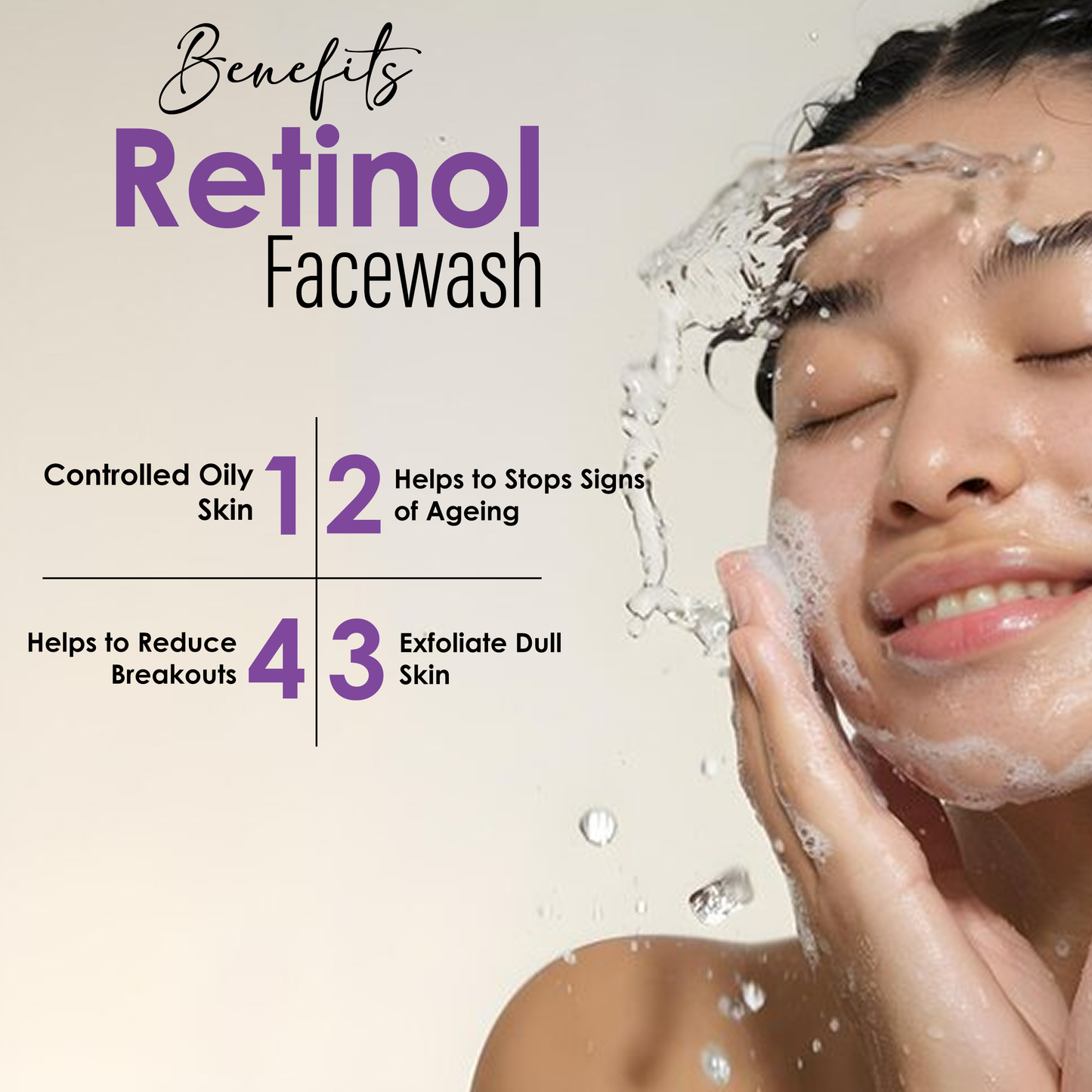 Pink Root Deep Cleansing Retinol Face Wash for Acne & Aging Skin