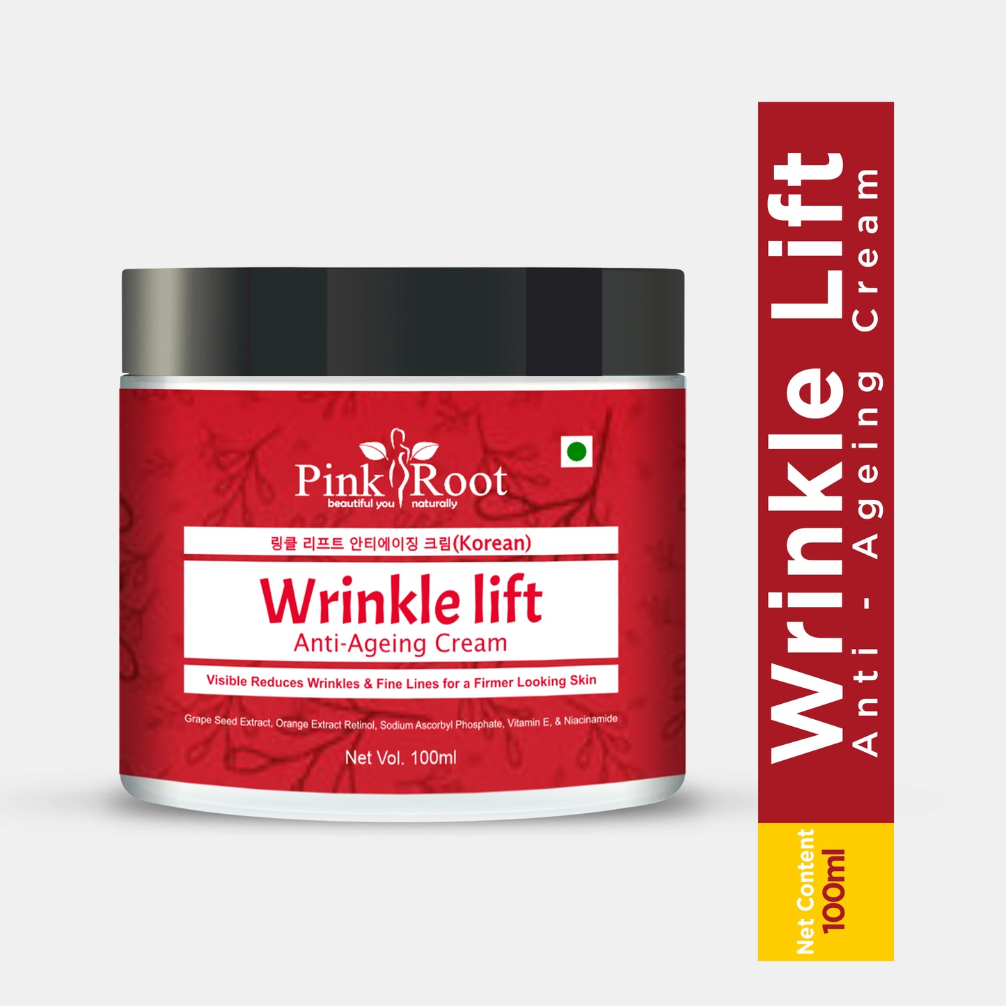 Pink Root Wrinkle Lift Face Cream 100ml, for Women & Men | Reduce Fine Lines & Wrinkles | Anti Ageing Cream | Wrinkle Lift Anti Ageing Cream | Instant Glow