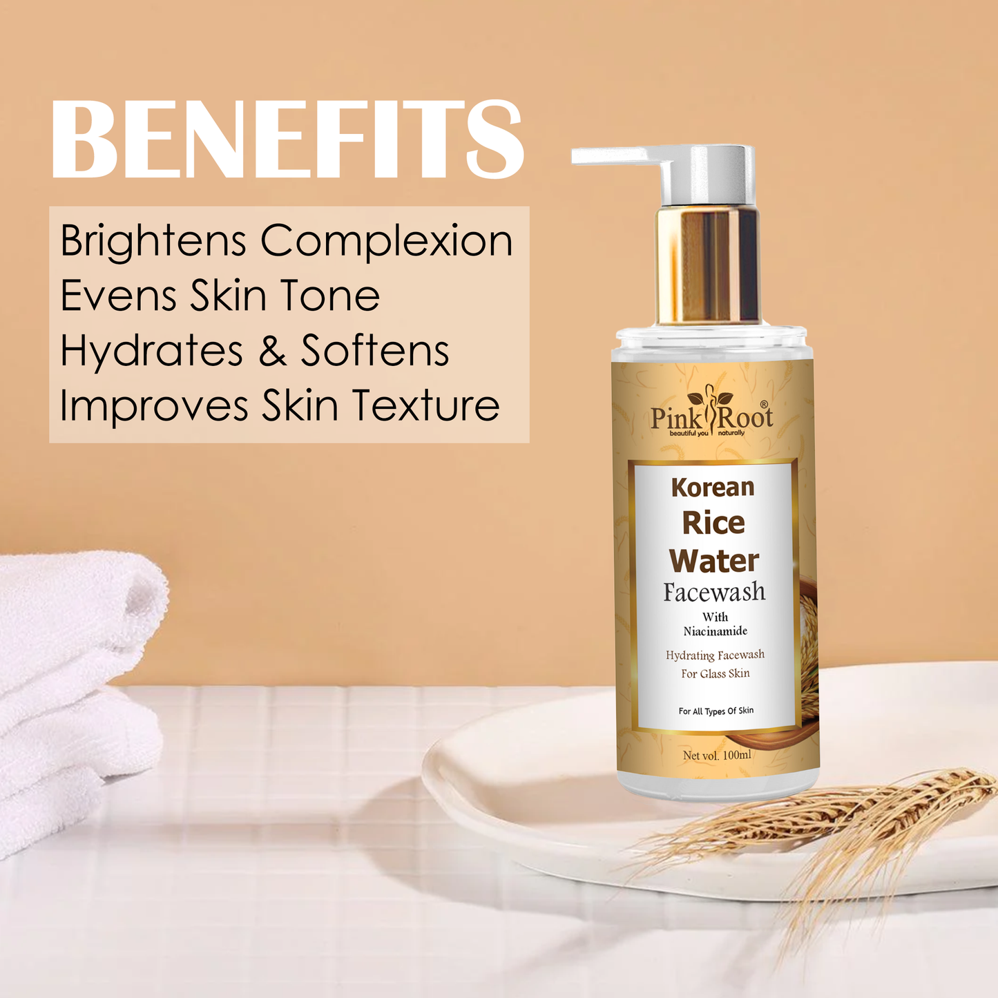 Pink Root Rice Water, Turmeric, Retinol, De-tan, Salicylic Acid & Skin Whitening Face Wash ( Pack of 6)- A Natural Skincare Solution for Deep Cleansing, Gentle Exfoliation, Brightening Dull Skin, Reducing Excess Oil, Improving Texture