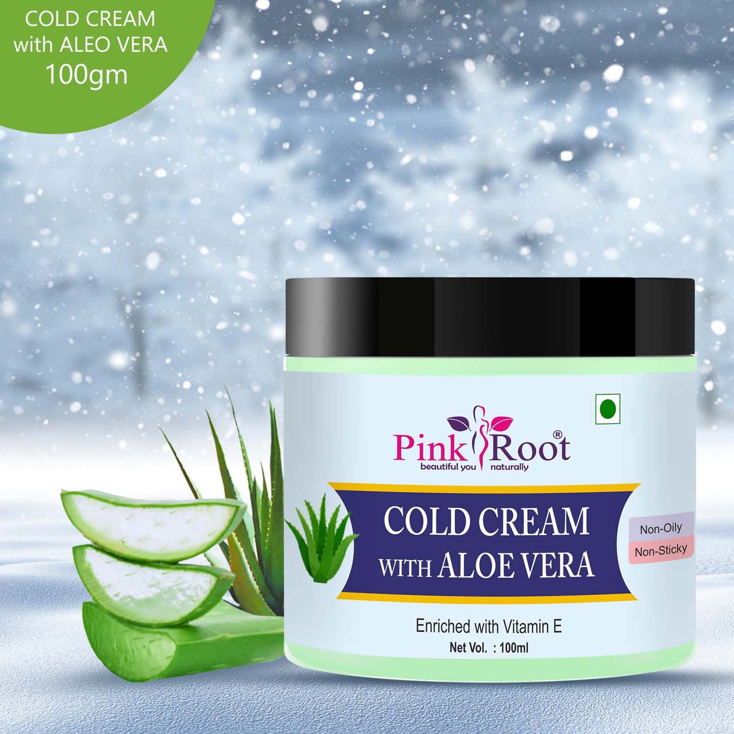 Pink Root Aloe Vera Winter Care Cold Cream 100ml, for Glowing & Moisturising Skin