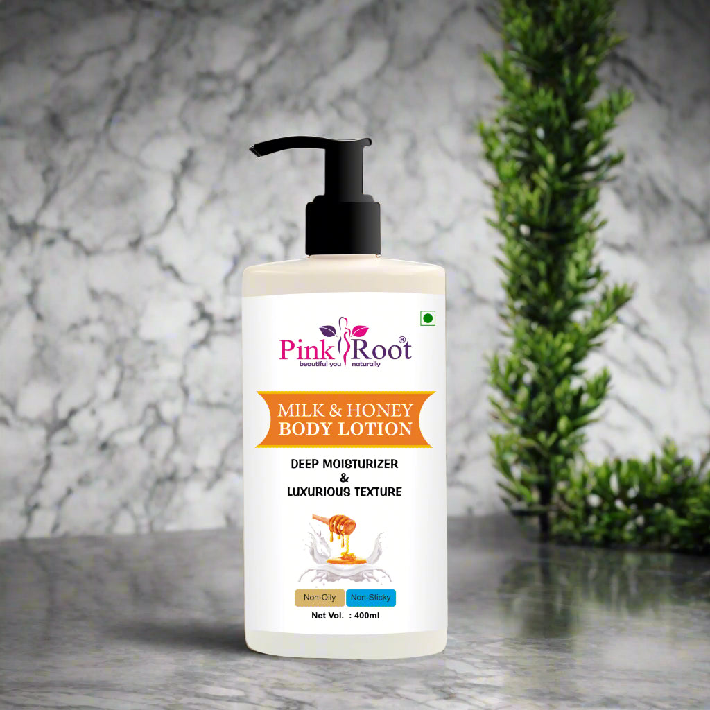 Pink Root Milk Honey Body Lotion -Enriched with skin softening milk
