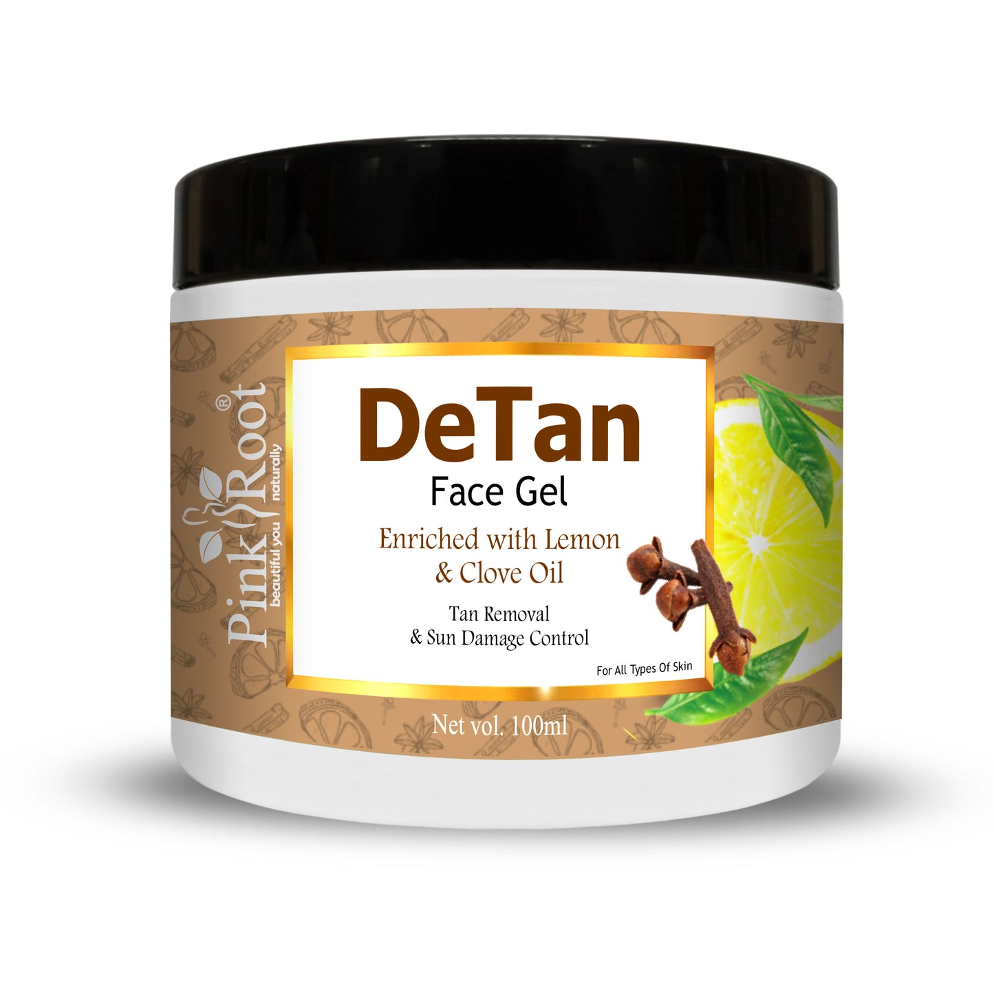 Pink Root Detan Face Gel 100ml, gives Skin Brightening, Skin Whitening Face Gel For Skin,Tan Removal, Whitening, Depigmentation, Oil Control, Acne & Fairness