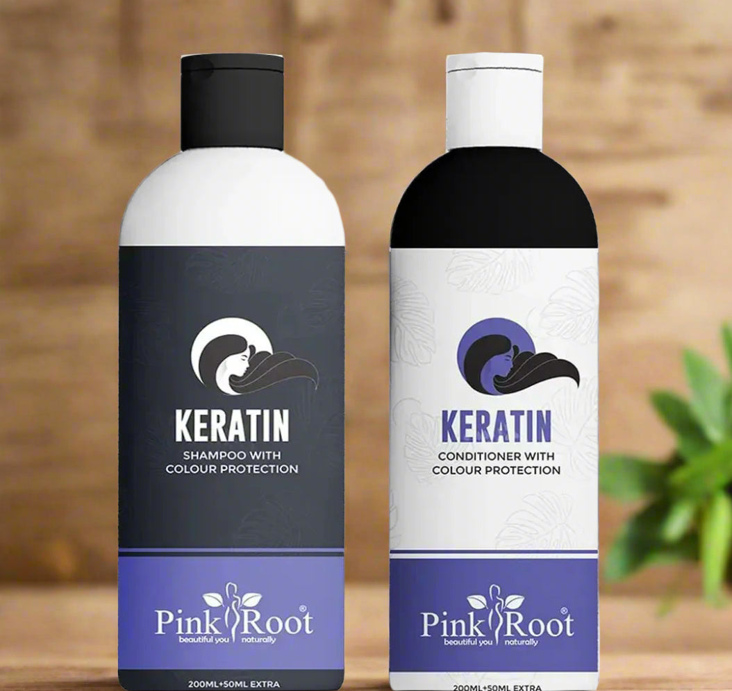 Pink Root Keratin Shampoo with Conditioner Combo Kit