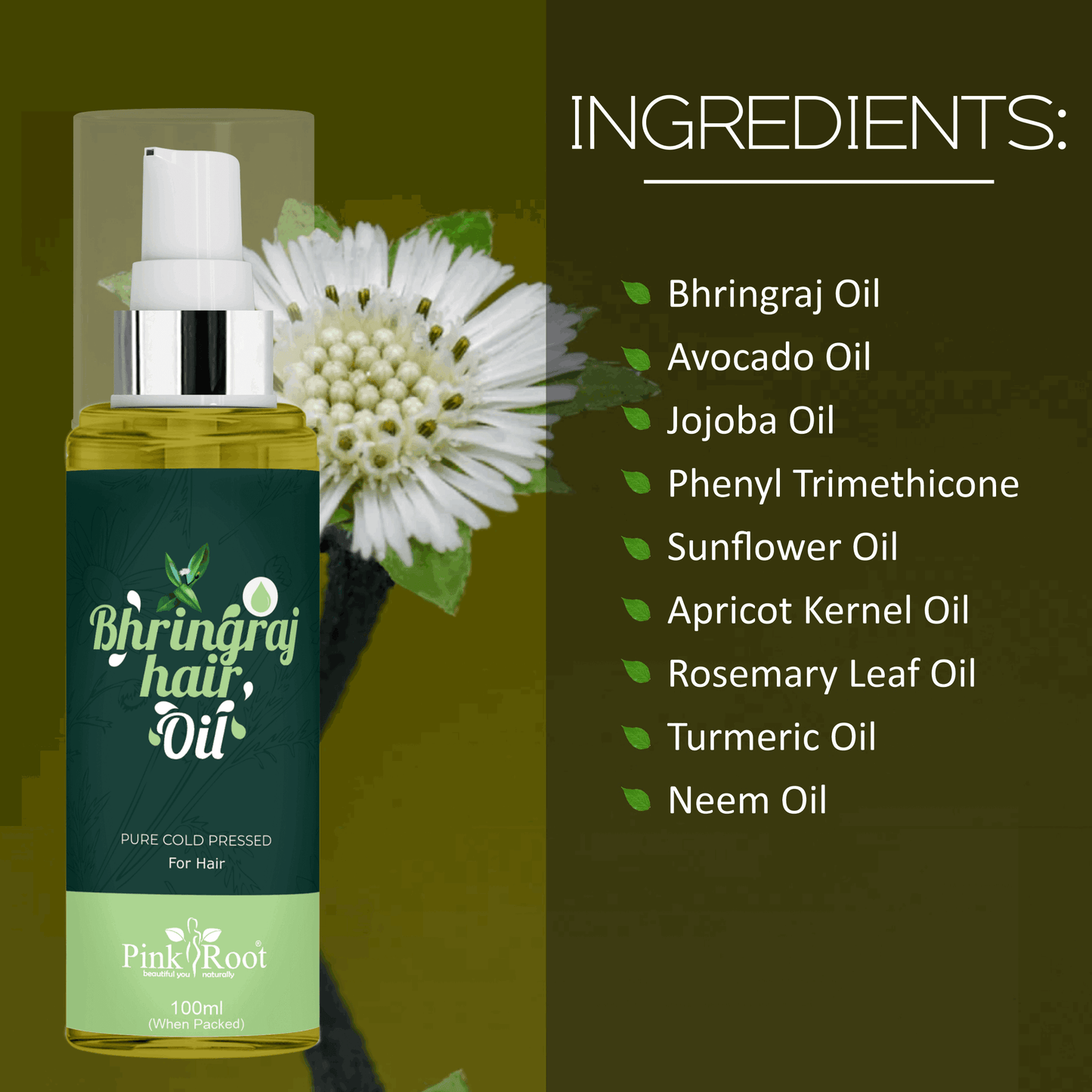 Bhringraj Hair Oil| Damage Repair Hair Oil |Strengthens Hair Root | Rich In Vitamin E & Anti-Oxidants Hair Oil 100ml