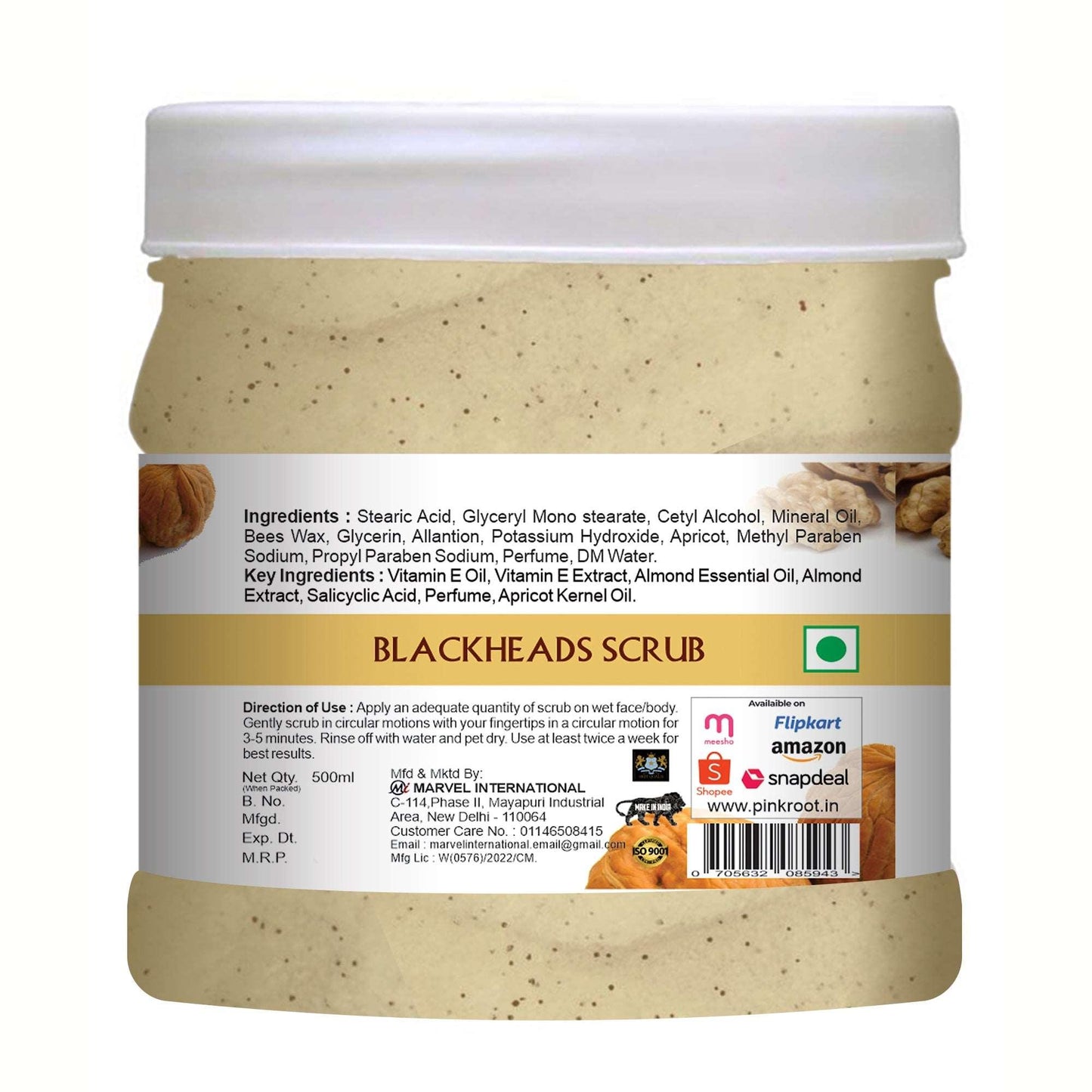 Blackheads Scrub with Apricot Kernel oil 500ml