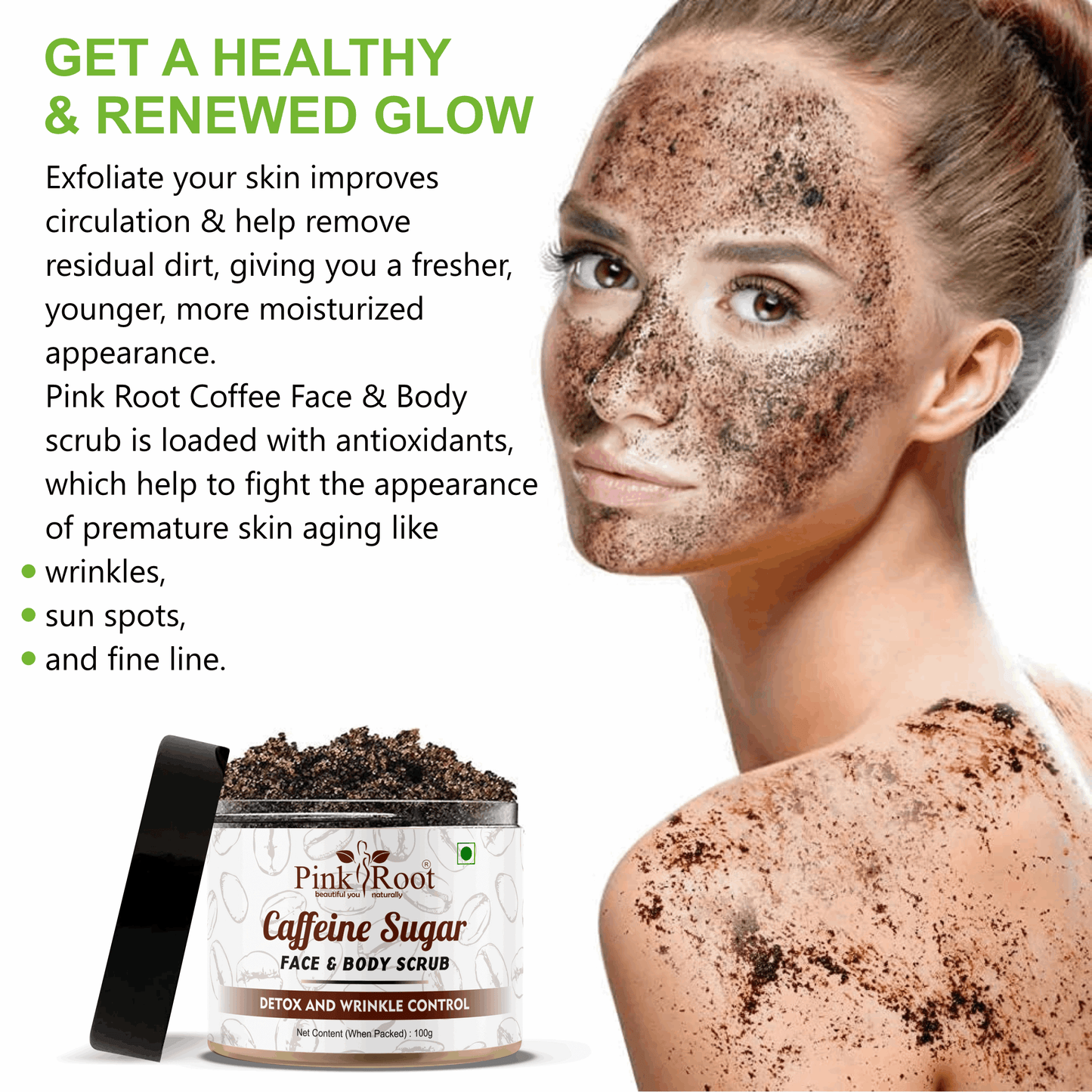 Caffeine Sugar Face & Body Scrub 100gm