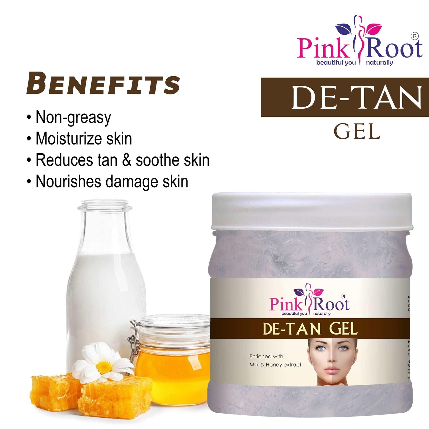 De-Tan Gel Enriched with Clove Oil & Milk Honey extract 500ml