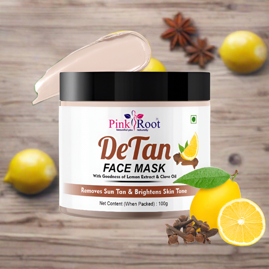 DeTan Face Mask 100gm For Glowing Skin,Tan Removal, Whitening, Depigmentation, Oil Control, Acne & Fairness, Pollution removing wash-off face mask for All Skin Types No Parabens, No Mineral Oil, No Sulphate, No Silicone  (100 g)