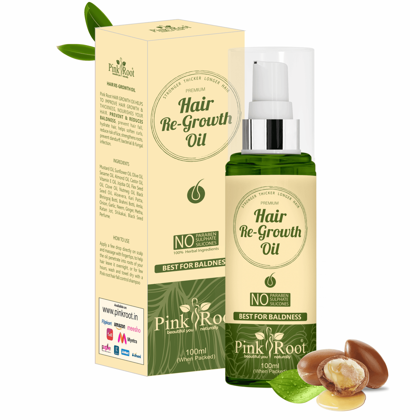 Hair Regrowth Oil 100ml - Pink Root