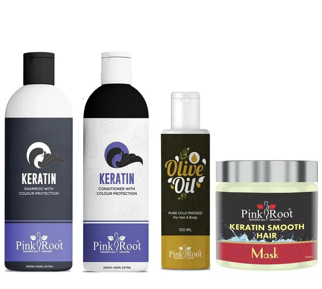 Keratin shampoo with conditioner , hair oil, hair mask Combo