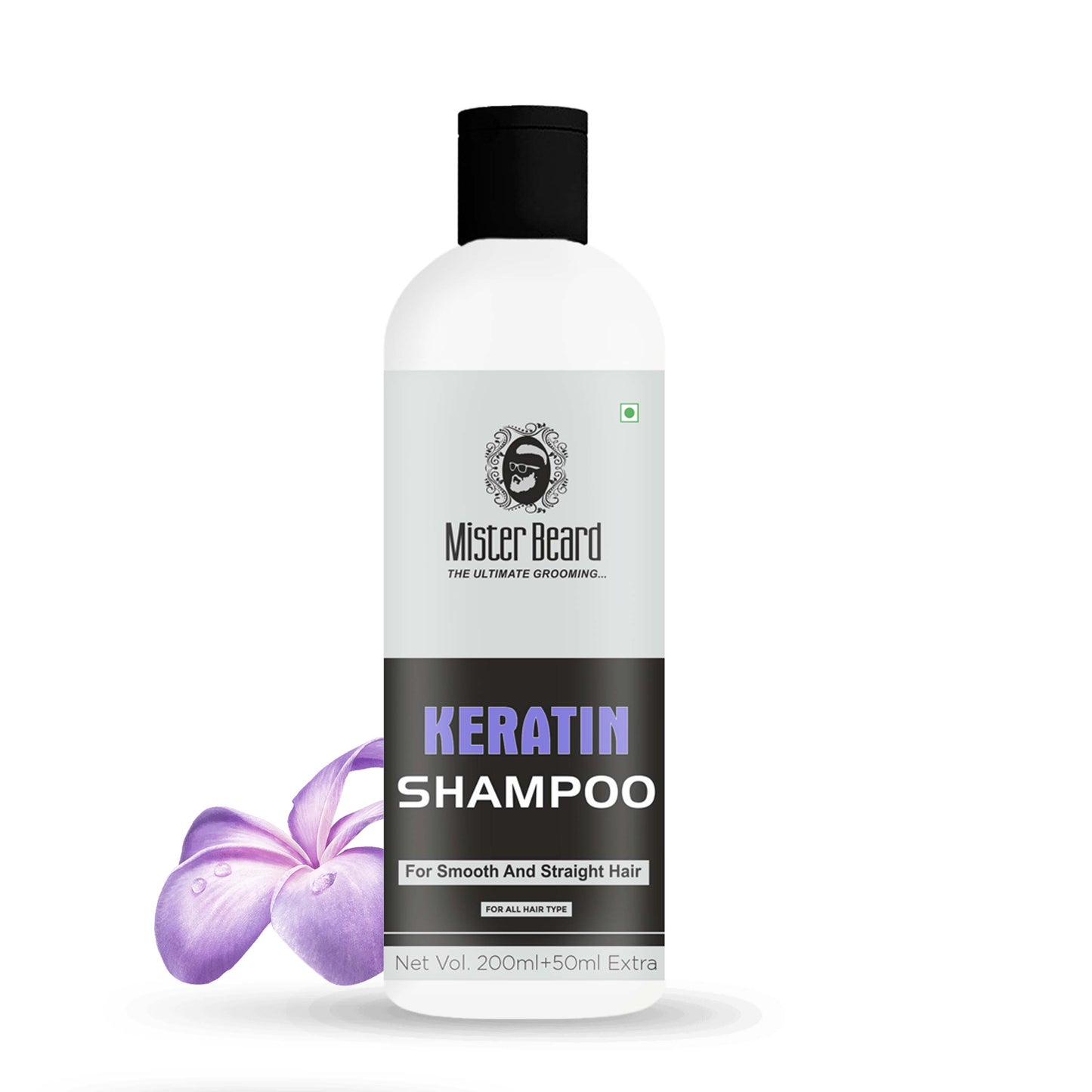 Mister Beard Keratin Hair Shampoo (250ml) for Smoothening of Hairs and Volume Enhancement
