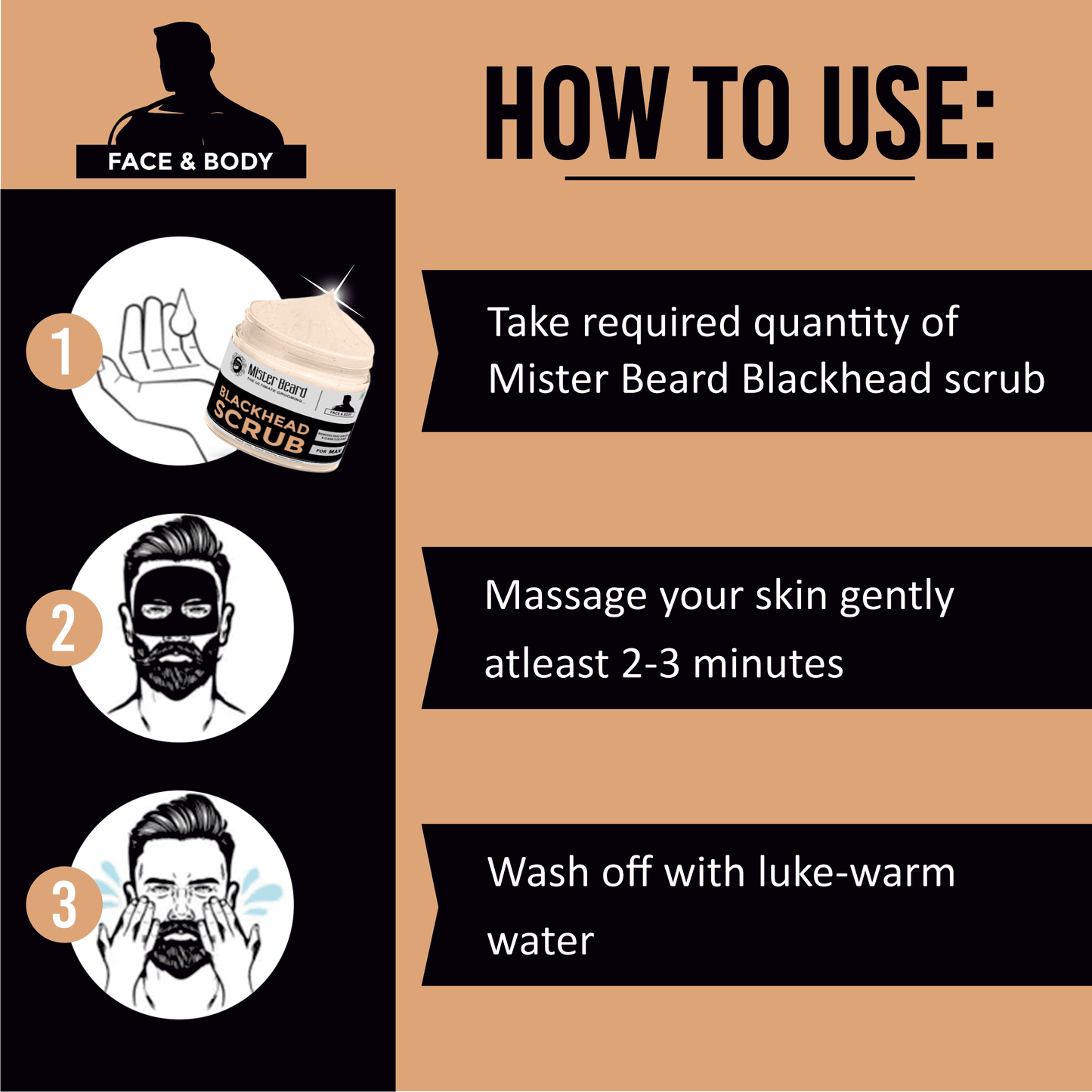 Mister Beard Blackhead Scrub 100gm|Remove blackheads & provides you clear skin - Pink Root
