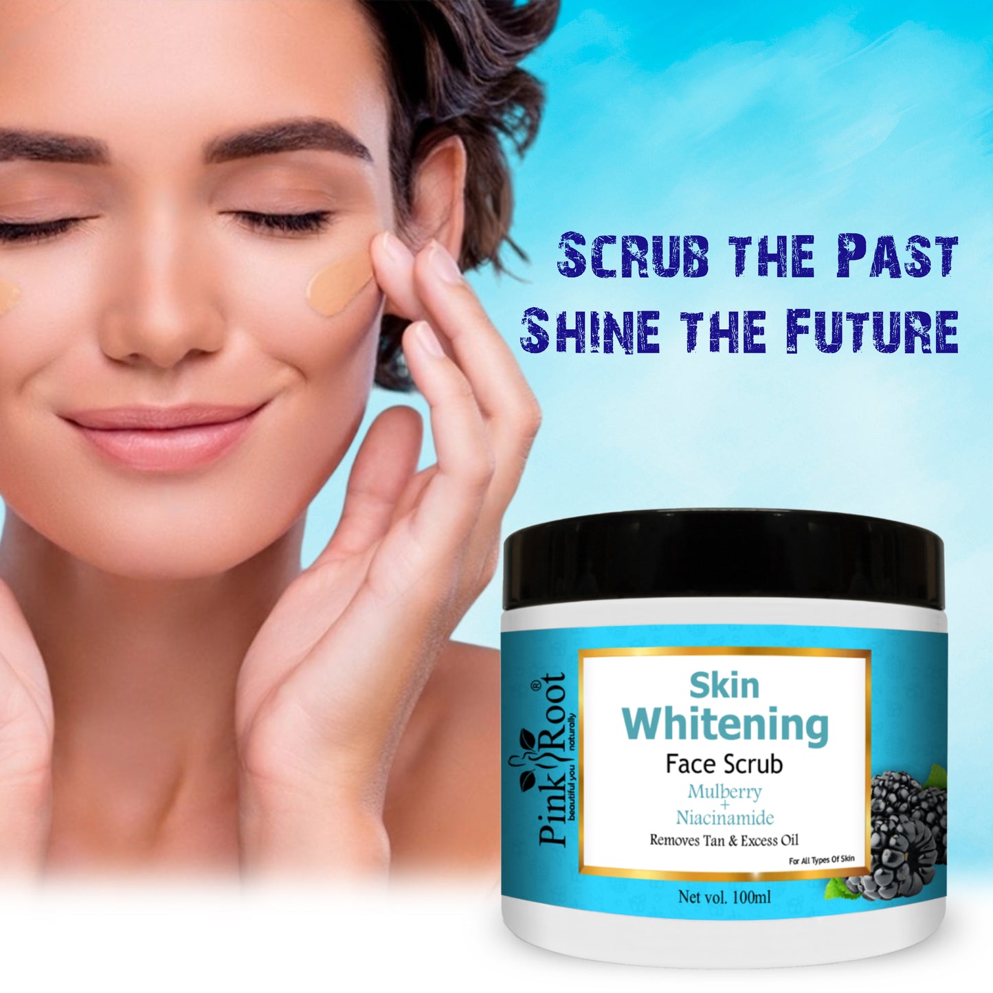 Sale Price Live ! Pink Root Skin Whitening Scrub - 100g |Skin Whitening | Tan Removal | Brightens And Evens Skin Tone