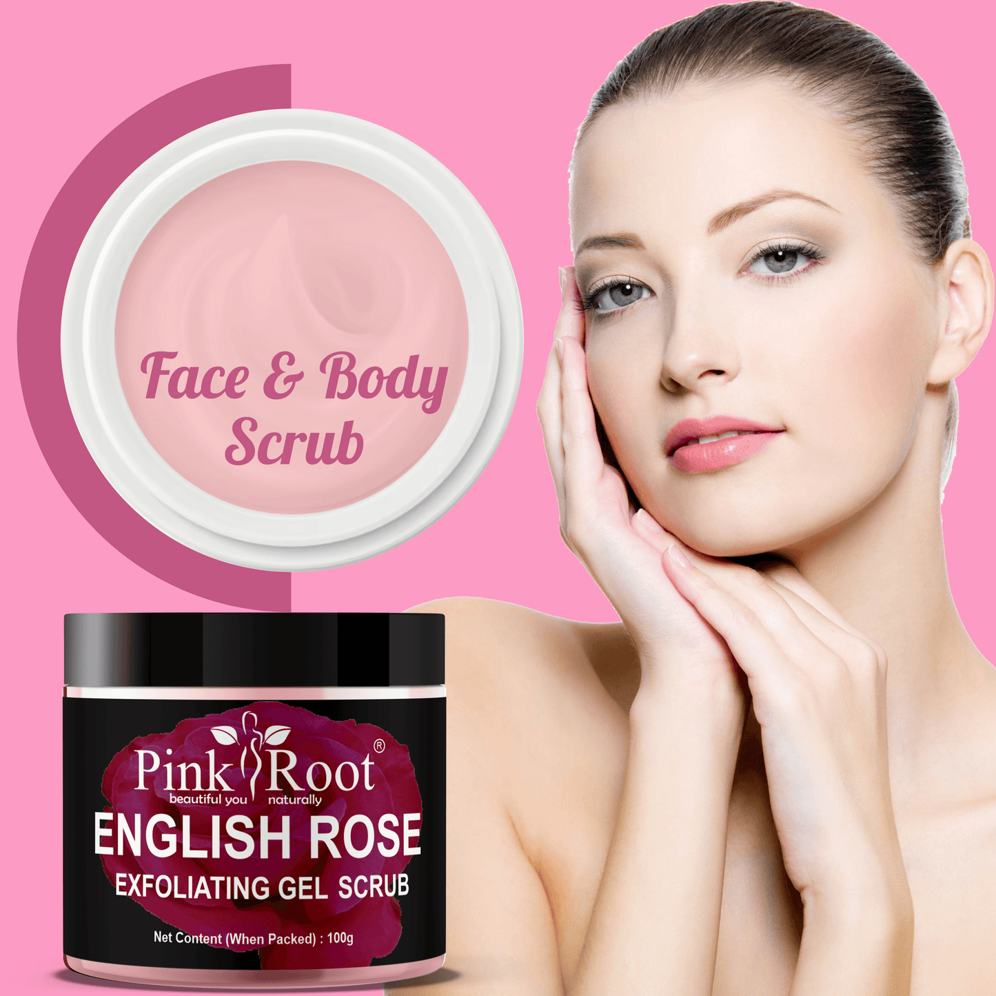 English Rose exfoliating gel Scrub 100gm - Pink Root