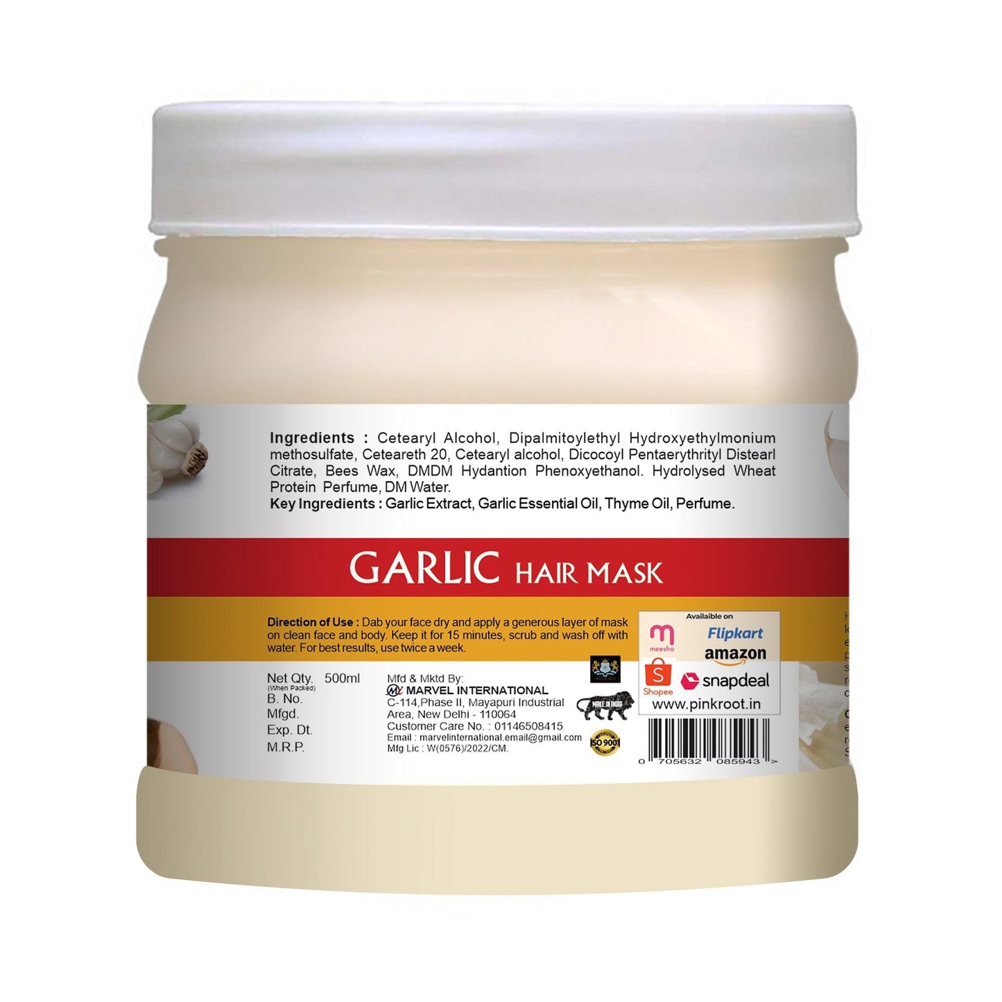 Garlic Hair Mask with Thyme Oil 500gm - Pink Root