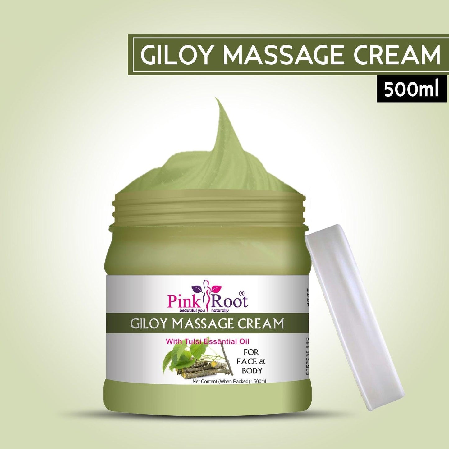 Giloy Anti Aeging Face & Body Massage Cream 500ml - Pink Root