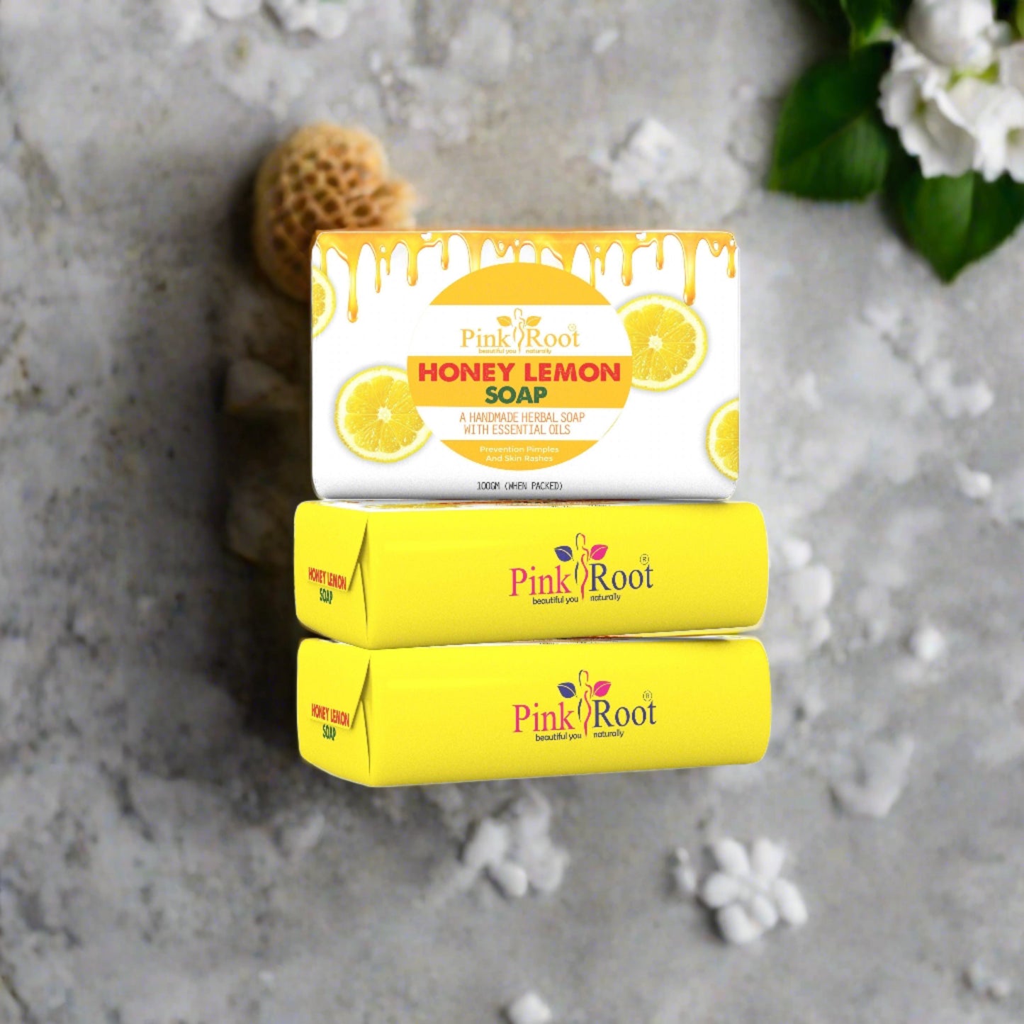 Honey Lemon Soap 100gm (Pack of 3) - Pink Root