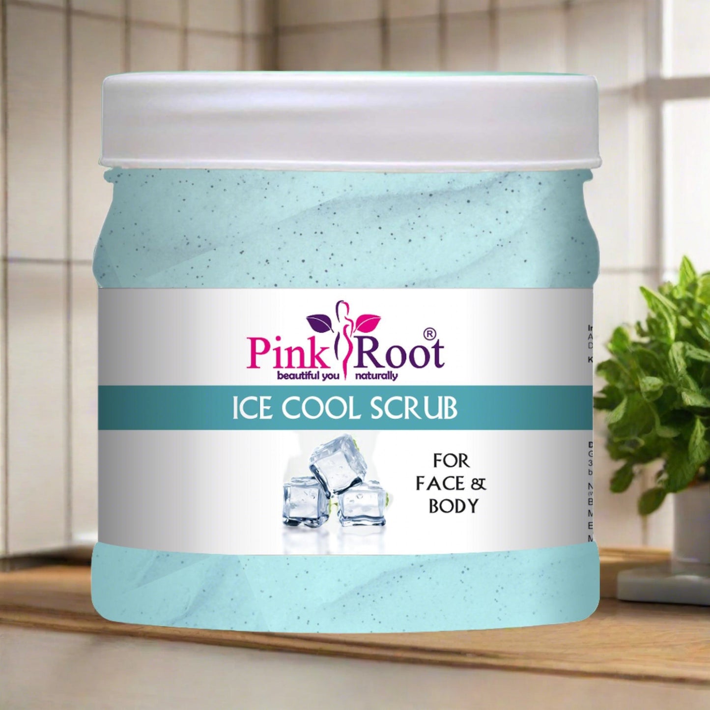 Ice Cool Facial Scrub Helps Hydrates & Restore Protective Skin Barrier,Tan removal Scrub 500ml - Pink Root