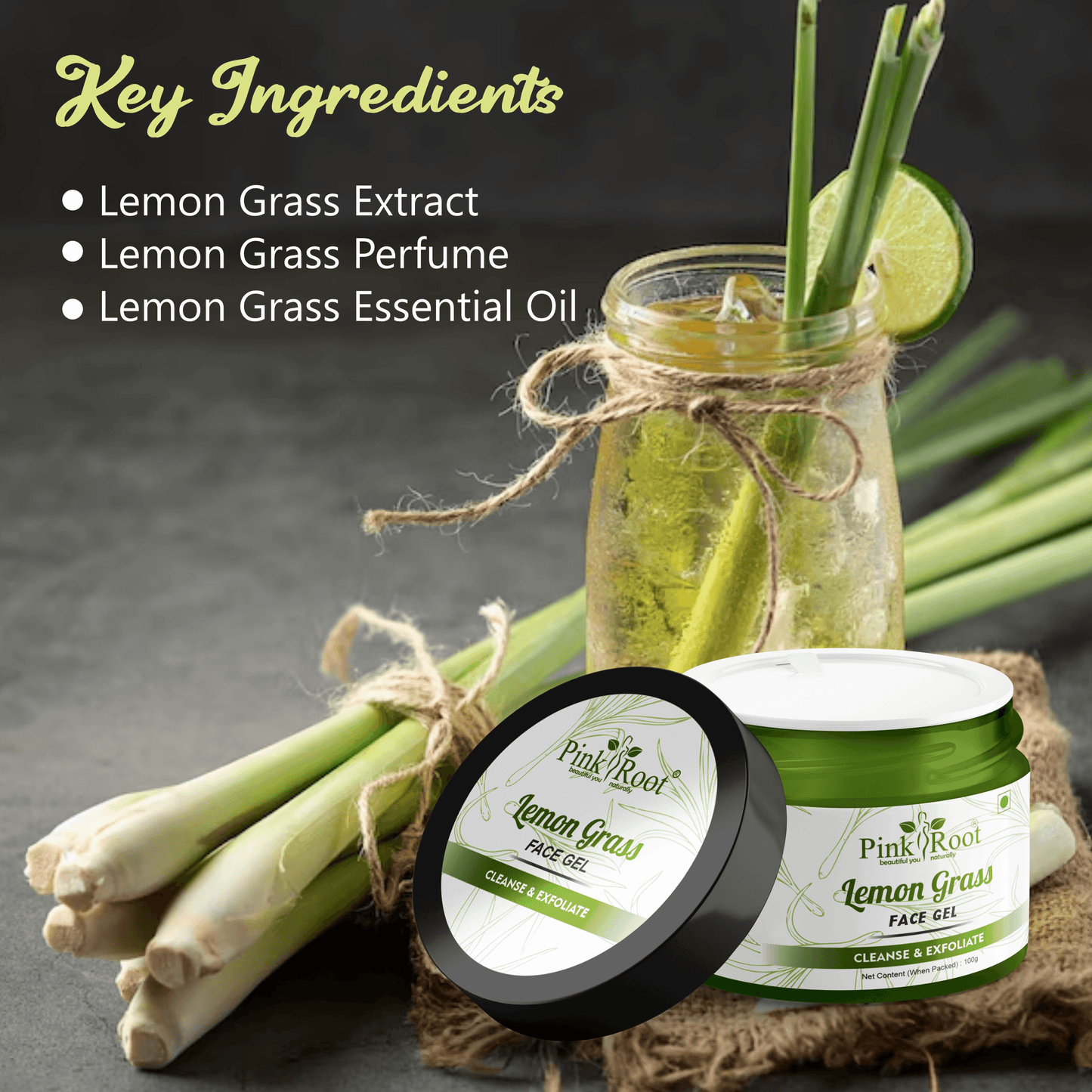 Lemon Grass Massage Gel 100gm - Pink Root