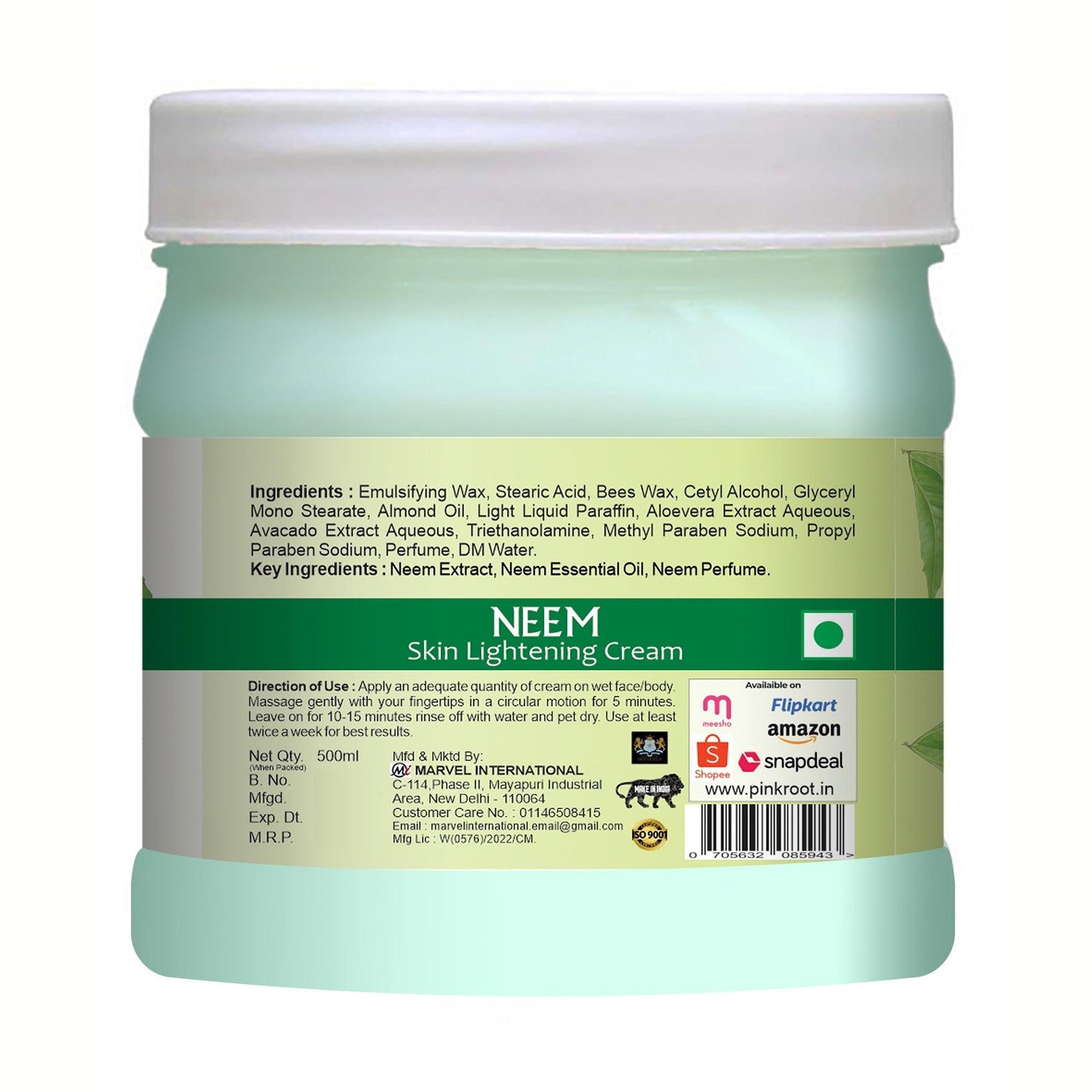 Neem Skin Lightening Cream 500ml - Pink Root