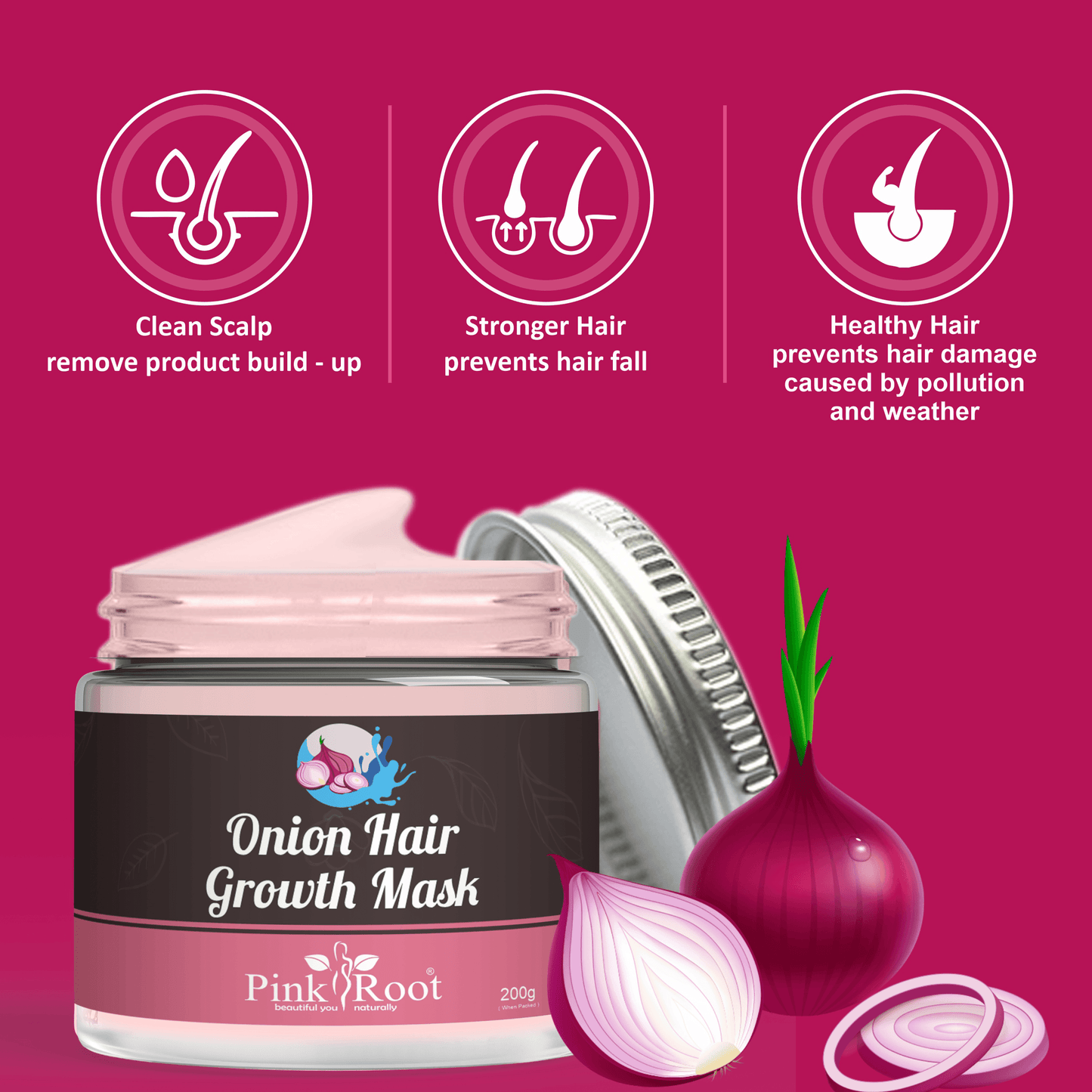 Onion Hair Growth Mask 200gm - Pink Root