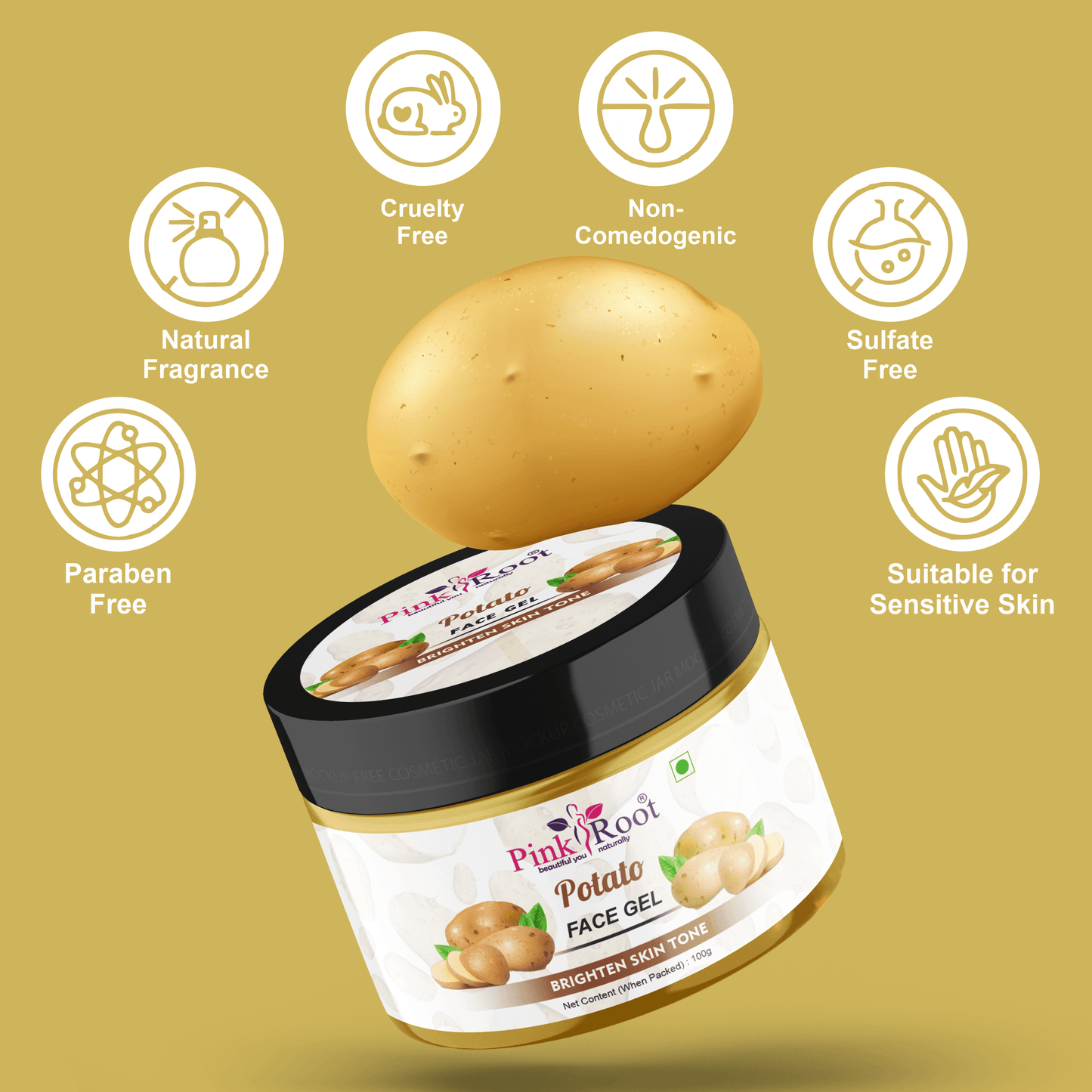 Potato Face Gel Brighten Skin Tone 100ml - Pink Root