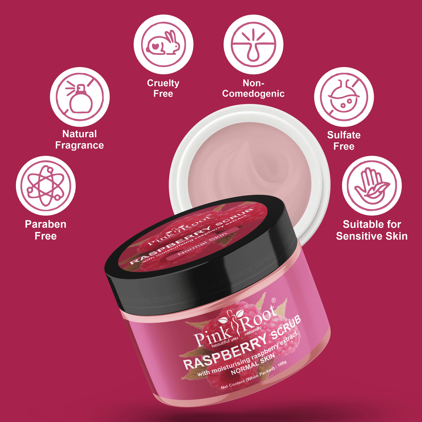 Raspberry Scrub 100gm - Pink Root