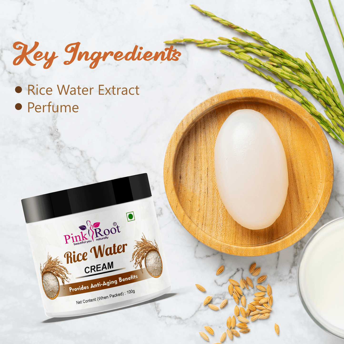 Rice water Face & body Cream 100gm - Pink Root