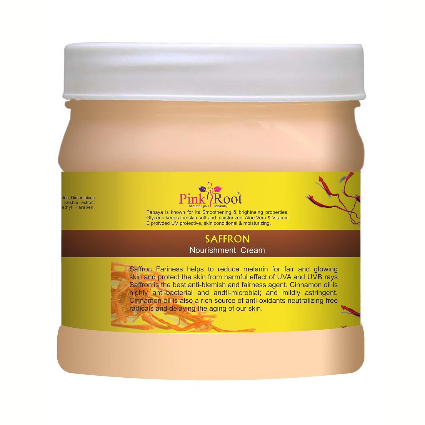 Saffron Cream Kesar Extract with Cinnamon Oil 500ml - Pink Root