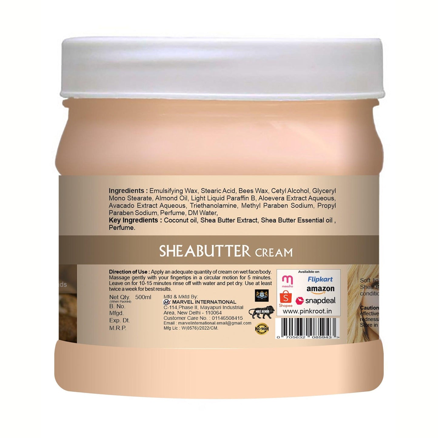 Shea Butter Cream 500ml - Pink Root