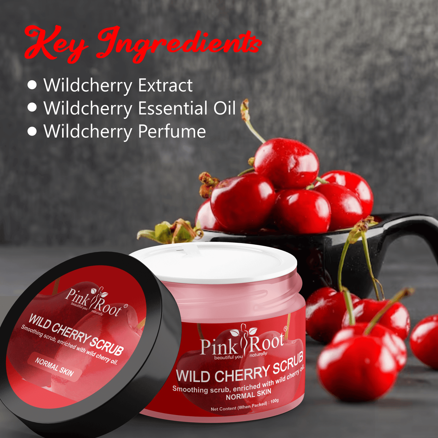 Wild Cherry Scrub 100gm - Pink Root