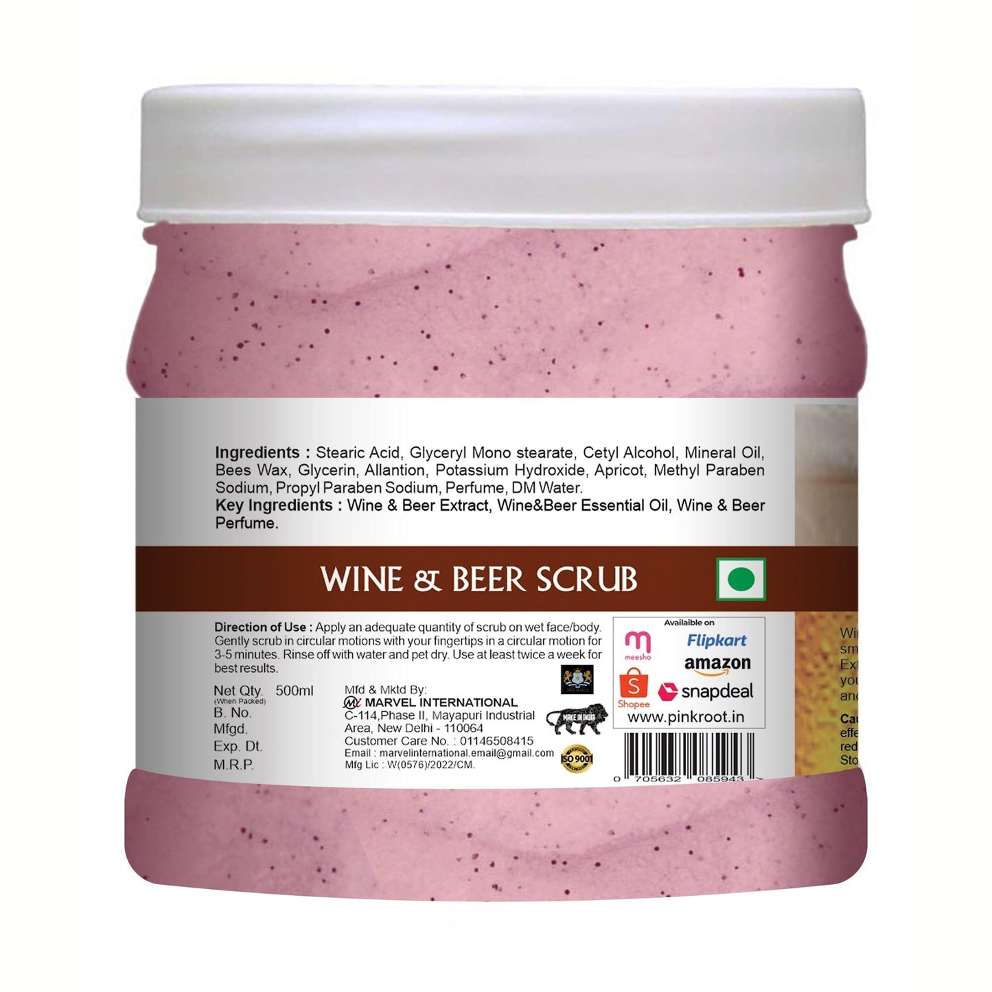 Wine & Beer Scrub 500ml - Pink Root