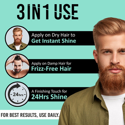 Mister Beard Hair Serum For Mens 100ml|For Smooth, Frizz Free & Glossy Hair