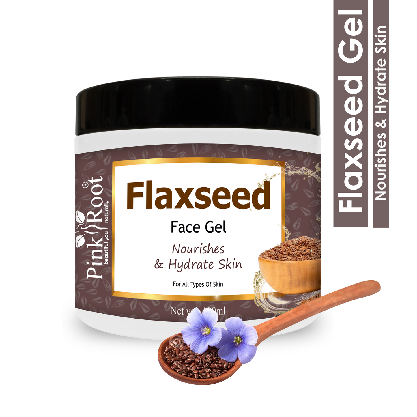 Pink Root Flaxseed Face Gel | Reduce fine lines, Skin Brightening & Whitening, Removes Tan (100 ml)