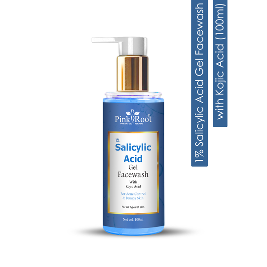 1% Salicylic acid Face Wash with Kojic Acid 100 ml - Pink Root  | Reduces Dark Spots, Pigmentation & Blemishes | Cleanses & Brightens Skin | Non-Drying Formula