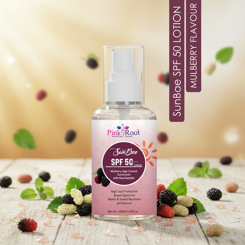 Pink Root Mulberry Sunscreen SPF 50 PA+++ – No White Cast 100ml