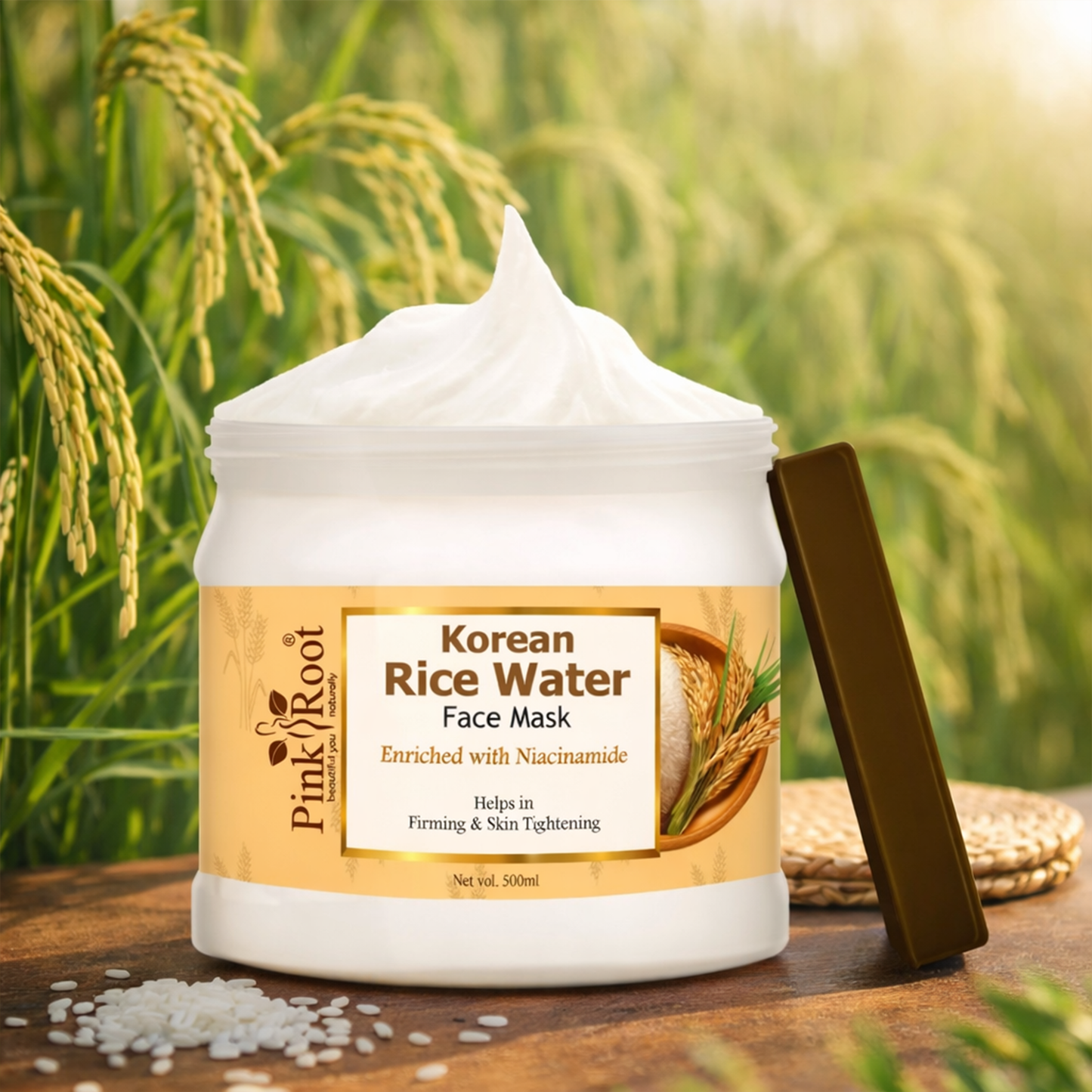 Pink Root Rice Water Face Mask (500ml) Natural Glow-Boosting Formula for Bright, Smooth, Hydrated, and Even-Toned Radiant Skin