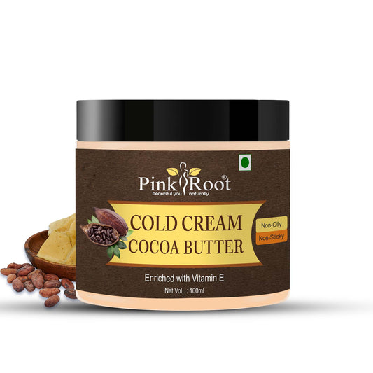 Pink Root Cocoa Butter Moisturising & Nourishing Cold Cream with Vitamin E Oil & Almond Oil 100ml