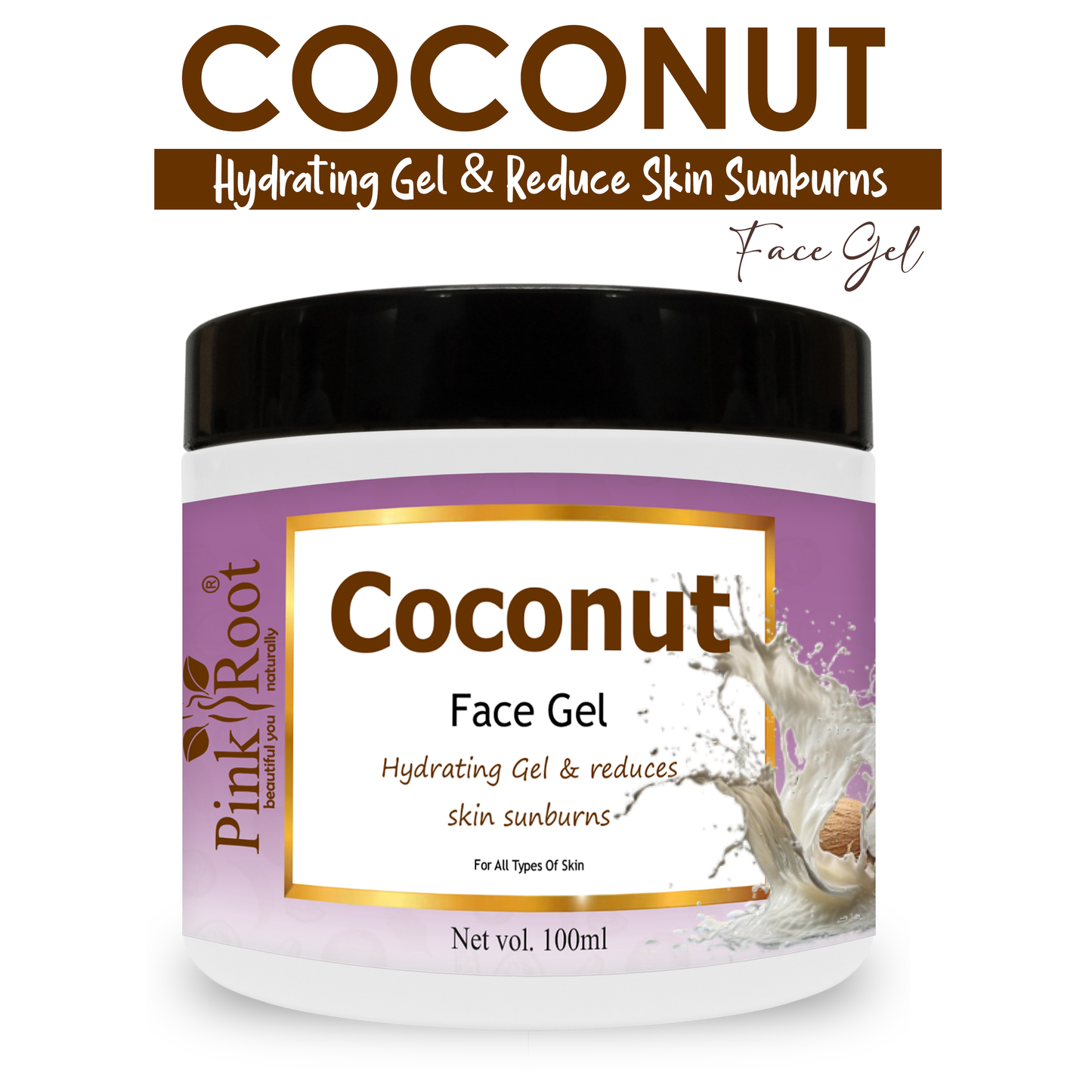 Pink Root Coconut Gel 100ml for Removing Acnes & Pimples, Cleansing of Skin, Moisturising & Nourishment