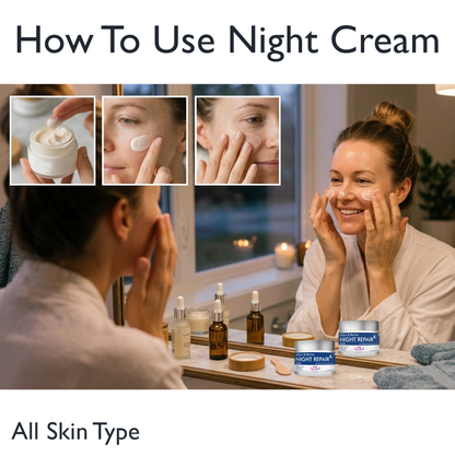 Pink Root Glow & Revive Night Repair cream (50ml) - Powerful overnight moisturiser that deeply nourishes, supports skin renewal, restores moisture, reduces fine lines, and helps you wake up with healthy glowing skin.