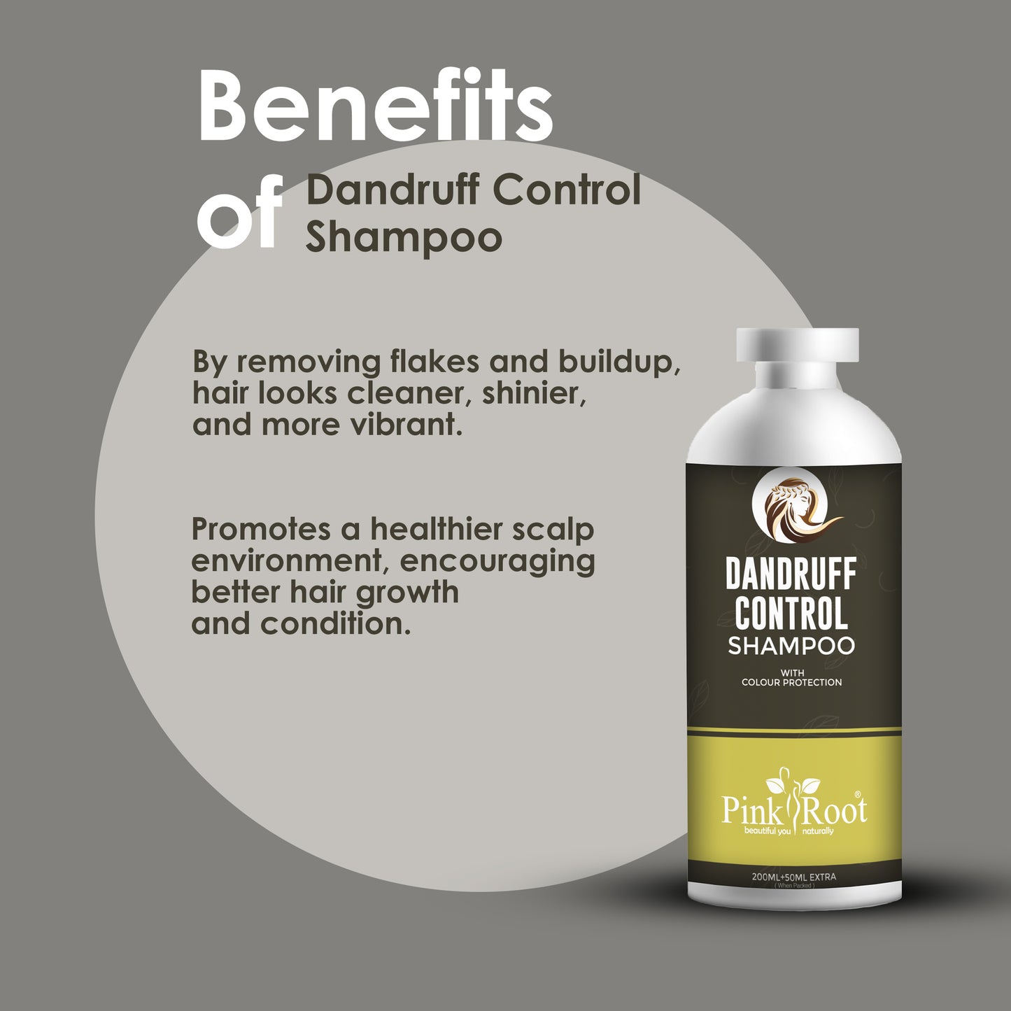 Pink Root Dandruff Control Shampoo 250 ml - For Controlling Dandruff, Hair Growth