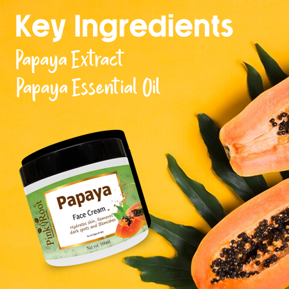 Pink Root Papaya Cream 100ml, with Papaya Extract & Vitamin E Oil for De-Pigmentation, Acne Removal & Skin Whitening