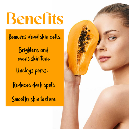 Pink Root Papaya Scrub Enriched with Papaya Extract, Vitamin E, Glycrine, & Aloe Vera for Tan Removal & Brighter Skin(100 ml)