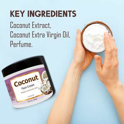Pink Root Coconut Cream 100ml for Skin Whitening, Brighening, Tightening & Moisturising for Face & Body (100 ml)