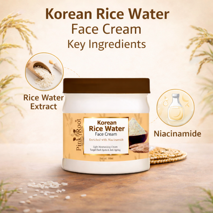 Pink Root Rice Water Face Cream (500ml) Deeply Nourishing Moisturizer That Brightens Skin, Improves Texture, Boosts Glow, Hydrates Long Lasting, For Radiant Complexion