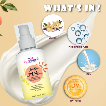 Pink Root Vanilla Glow Sunscreen SPF 50 PA+++ Broad Spectrum