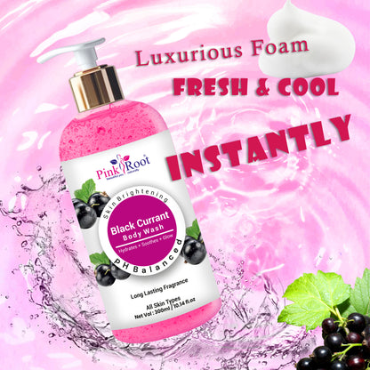 Pink Root Black Currant Body Wash Shower Gel | Moisturised Skin & Radiant Glow, rich aroma refreshes, leaving skin soft (300ml).