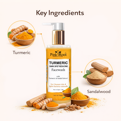 Pink Root Turmeric Dark Spot Reducing Facewash for Deep Cleansing Brightening Protection Skin