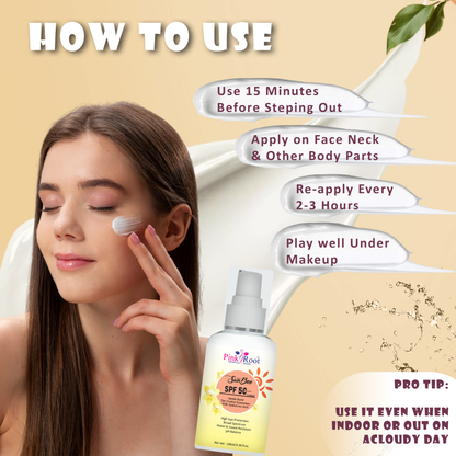Pink Root Vanilla Glow Sunscreen SPF 50 PA+++ Broad Spectrum